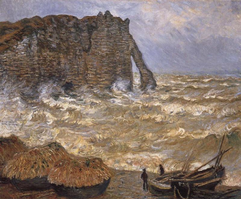 Claude Monet Rough Sea at Etretat